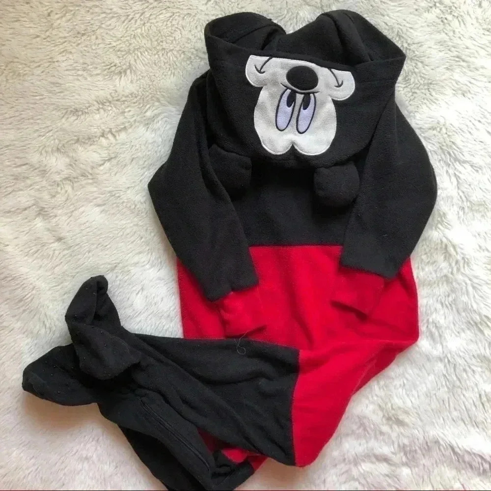 Mickey Mouse Footed Onesie Size 2T With Hood - Picture 12 of 16